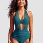 ✨👙 Biquíni feminino cintura alta com controle de barriga e design elegante em V