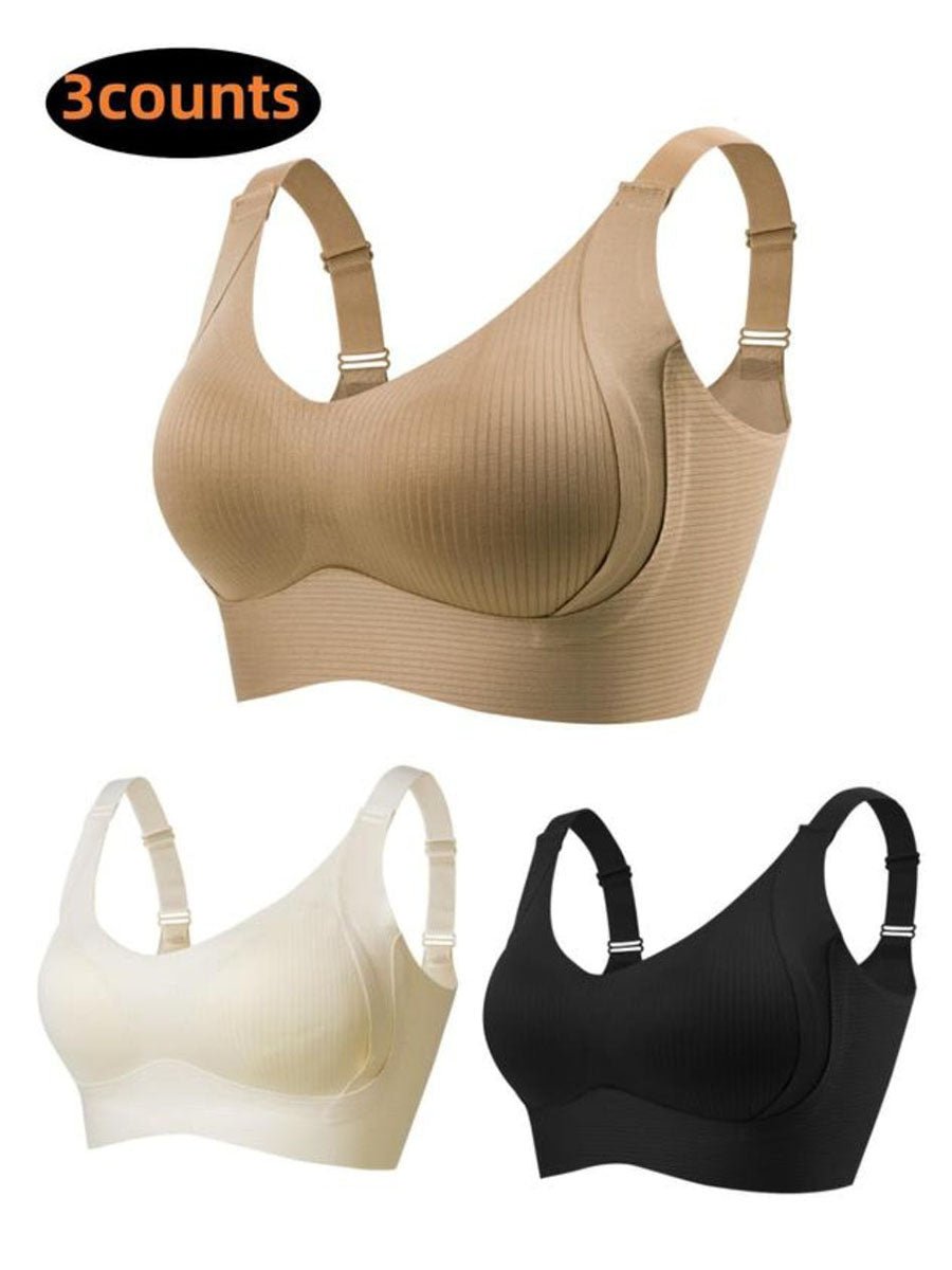 🎁PROMOÇÃO EXCEPCIONAL 2026💕Sutiã sem costuras com riscas subtis e apoio em W – Conforto e estilo!