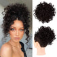 ✨ Aplique de Cabelo Curto e Cacheado – Coque Volumoso com Cordão Elástico para Um Visual Instantâneo