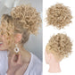 ✨ Aplique de Cabelo Curto e Cacheado – Coque Volumoso com Cordão Elástico para Um Visual Instantâneo