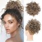 ✨ Aplique de Cabelo Curto e Cacheado – Coque Volumoso com Cordão Elástico para Um Visual Instantâneo