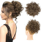 ✨ Aplique de Cabelo Curto e Cacheado – Coque Volumoso com Cordão Elástico para Um Visual Instantâneo
