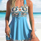 🔥LAST DAY SALE 50% OFF👙Women's Plants Print V Neck Swimdress & Tankini Set 