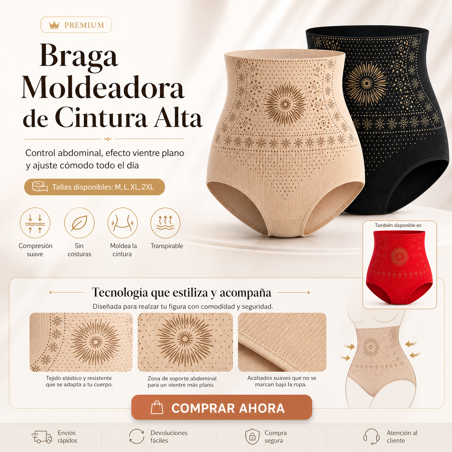 👗✨ Cinta modeladora feminina que afina a cintura e realça as curvas instantaneamente
