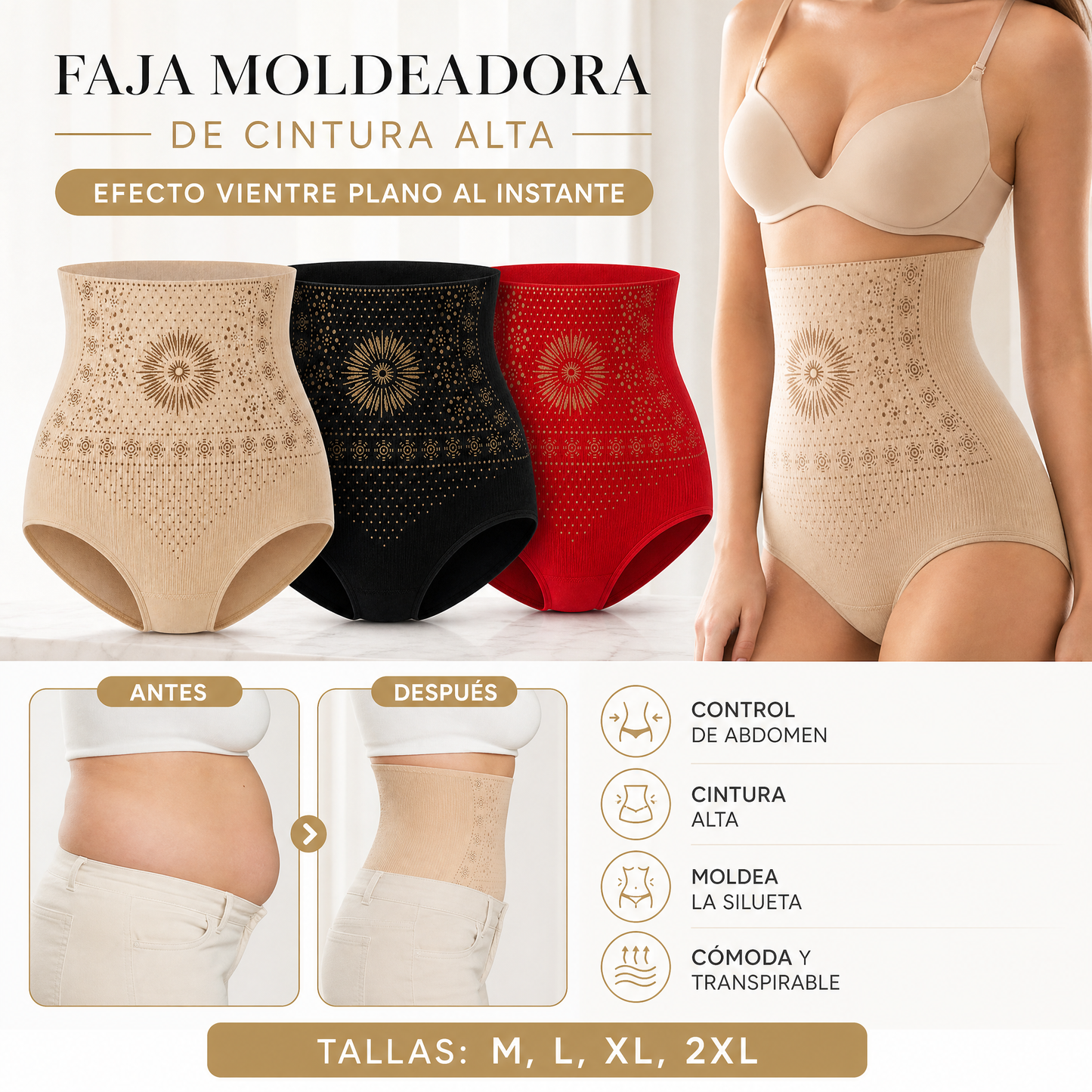 👗✨ Cinta modeladora feminina que afina a cintura e realça as curvas instantaneamente