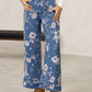 🌿HOT DEAL 50% OFF! 👖 Women’s Cropped Jeans – Chic Floral Print & Relaxed Wide-Leg Fit ☀️✨