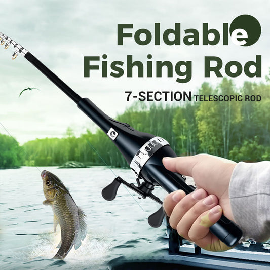 ⏰🔥LIMITED-TIME 50% OFF! 🎣 Foldable Fishing Rod – Portable, Durable & Perfect for Outdoor Adventures ✨