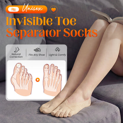⏰🔥LIMITED TIME 50% OFF! 🧦 Orthopedic Invisible Toe Socks – Summer Five-Toe Shallow Socks for Comfort & Breathability 🌸✨