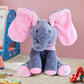 🐘 Elefante de Pelúcia Musical Peek-A-Boo – Brinquedo Interativo para Bebês