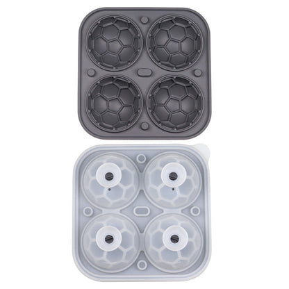 📢📢50% DE DESCONTO!! ⏰ Forma de Gelo de Silicone em Forma de Bola de Futebol – Cubos de 5,5 cm, Derretimento Lento, Design à Prova de Vazamentos, 4 Cores, Ideal para Noites de Jogos e Coquetéis 🥂