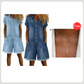 👖✨ Macacão jeans feminino de manga curta confortável e estiloso para looks casuais do dia a dia