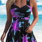 🔥LAST DAY SALE 50% OFF👙Women's Plants Print V Neck Swimdress & Tankini Set 