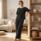 ⏰🔥LIMITED TIME 50% OFF! ✨ Women’s Irregular Hem Top & Wide-Leg Pants Two-Piece Set – Effortless Style & Chic Comfort 🌸💃