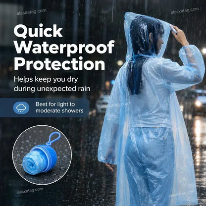 🌧️✨ Capa de Chuva Portátil Compacta – Proteção impermeável sempre à mão para dias de chuva inesperada