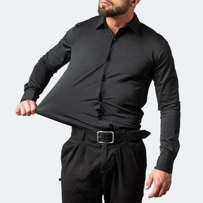 👔✨ Camisa Social Masculina Slim Fit – Superelástica, Respirável e Anti-Rugas para Conforto o Dia Todo