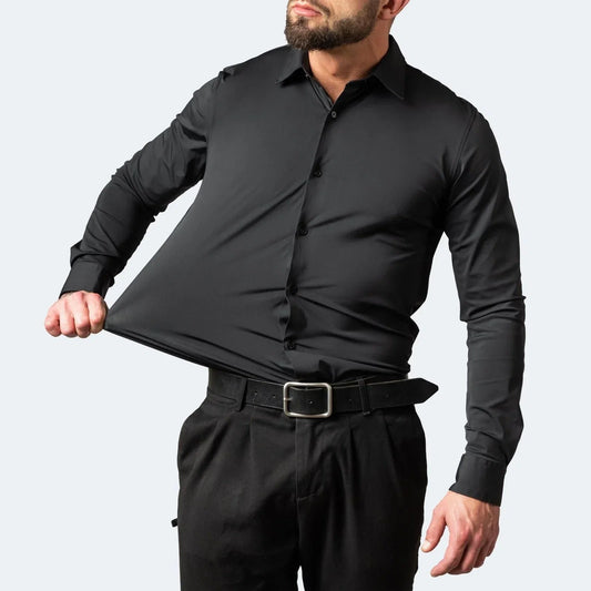 👔✨ Camisa Social Masculina Slim Fit – Superelástica, Respirável e Anti-Rugas para Conforto o Dia Todo