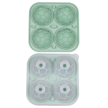 📢📢50% DE DESCONTO!! ⏰ Forma de Gelo de Silicone em Forma de Bola de Futebol – Cubos de 5,5 cm, Derretimento Lento, Design à Prova de Vazamentos, 4 Cores, Ideal para Noites de Jogos e Coquetéis 🥂