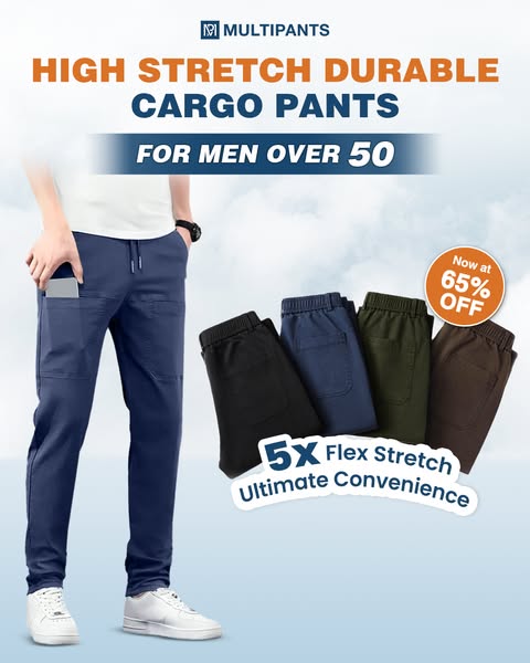 🔥👖 MultiPants masculinas elásticas – conforto total e liberdade de movimento  ✔ Versão 2 (dor + solução)