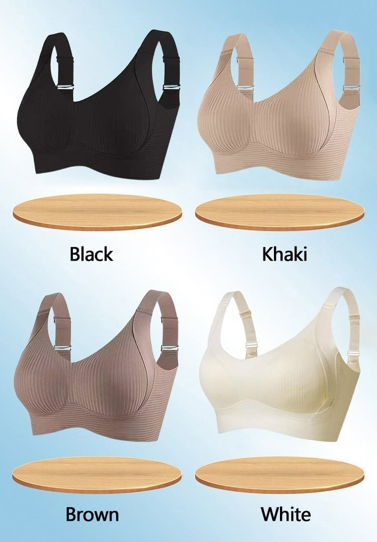 🎁PROMOÇÃO EXCEPCIONAL 2026💕Sutiã sem costuras com riscas subtis e apoio em W – Conforto e estilo!