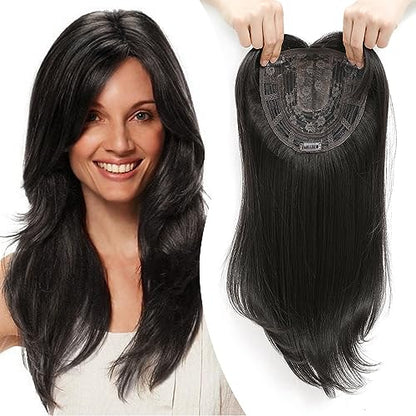 💇‍♀️ Layered Hair Topper with Bangs – Add Volume & Natural Look Instantly 💎✨