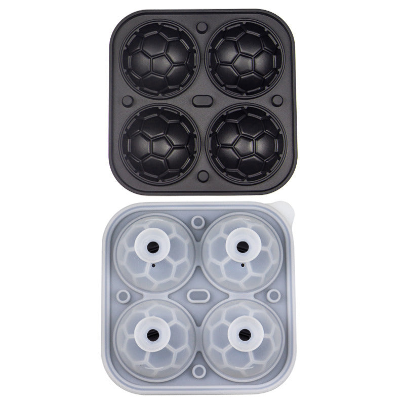 📢📢50% DE DESCONTO!! ⏰ Forma de Gelo de Silicone em Forma de Bola de Futebol – Cubos de 5,5 cm, Derretimento Lento, Design à Prova de Vazamentos, 4 Cores, Ideal para Noites de Jogos e Coquetéis 🥂