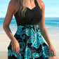 🔥LAST DAY SALE 50% OFF👙Women's Plants Print V Neck Swimdress & Tankini Set 