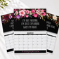 😂🌸 Calendário de Parede 2027 com Frases Sarcásticas – Humor, flores e muita diversão para enfrentar o ano com risadas