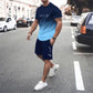 💥 50% OFF FLASH SALE! Men‘s Gradient 2-Piece Set – T-Shirt & Shorts, Breathable & Relaxed Fit 🌈💨 【Limited Time】