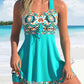 🔥LAST DAY SALE 50% OFF👙Women's Plants Print V Neck Swimdress & Tankini Set 