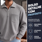 🔥👕 50% OFF! Suéter Masculino Canelado com Meio Zíper – Confortável, Elegante e Versátil