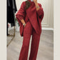 Women's 2-piece set – Asymmetrical sweater + wide-leg pants, relaxed fit and soft fabric, ultra comfortable 👚✨