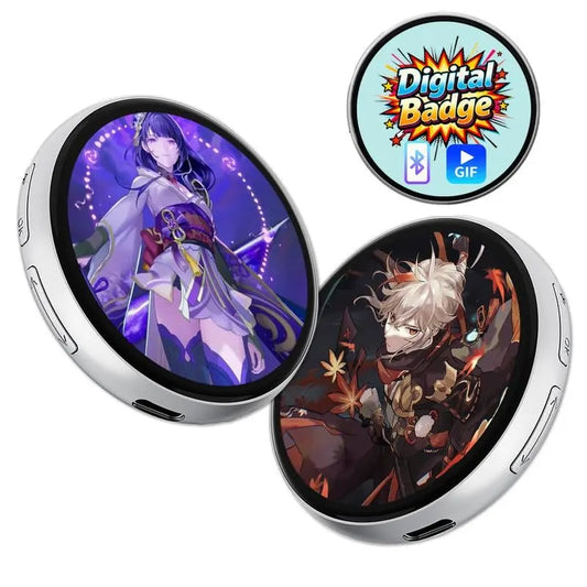 ✨ Digital Badge Display Pin – Photo, Video & GIF on Pixel Touchscreen, Lightweight & Long-Lasting 500mAh 🔥💖