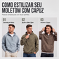 🧥✨ Blusa Masculina com Capuz Estilo Jeans – Meio Zíper, confortável e versátil para o dia a dia
