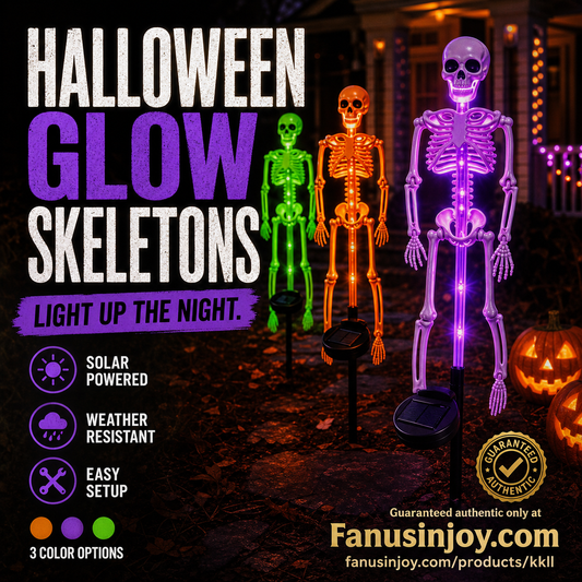 🎃☀️ Luz Solar de Jardim Halloween – Decoração assustadora com brilho automático para áreas externas