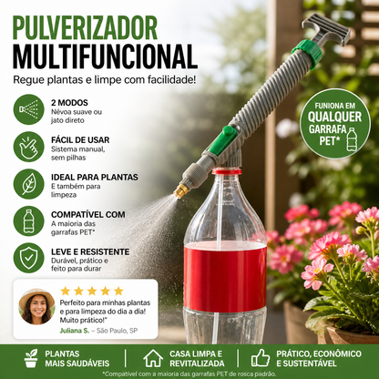 🌱💦 Pulverizador Manual para Garrafas – Regue plantas e limpe superfícies com praticidade em qualquer lugar