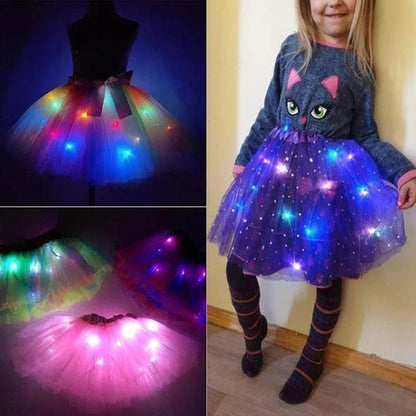 👑✨ Saia Tutu de Princesa com LED – Faça sua menina brilhar como uma verdadeira fada nas festas