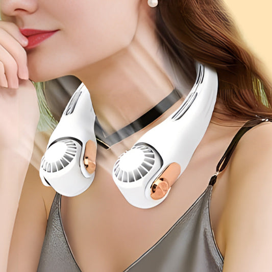 🌀❄️ Ventilador de pescoço portátil USB – frescor instantâneo sem usar as mãos