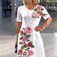 ⏰🔥LIMITED TIME 50% OFF! 🌹 Rose Bloom Short Sleeve Dress – Elegant, Lightweight & Perfect for Any Occasion ✨💃