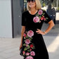 ⏰🔥LIMITED TIME 50% OFF! 🌹 Rose Bloom Short Sleeve Dress – Elegant, Lightweight & Perfect for Any Occasion ✨💃