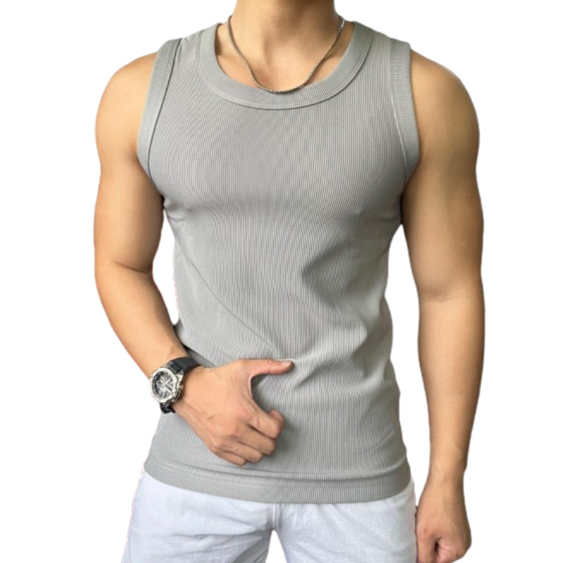 🔥Itens Essenciais de Verão Masculinos - Compre 3 e Leve 2 Grátis🎽Regata Slim Elástica de Secagem Rápida e Gola Redonda