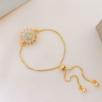 Spinning Sunflower Bracelet With Gift Box – A Calming and Relaxing Accessory for Mothers Day Gift, Valentines Day Gifts, Galentines Day Gifts, Birthday Gifts Jewelry