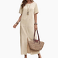 ⏰🔥LIMITED TIME 50% OFF! 👗 Women’s Cotton-Linen Loose Round-Neck Dress – Lightweight, Breathable & Perfect for Casual Summer Outfits ✨🌿
