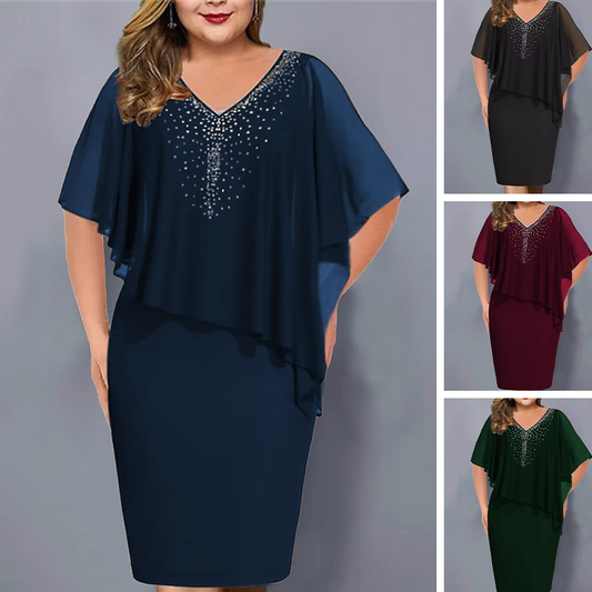 💎 Vestido Midi Elegante com Strass – Sofisticação, Brilho e Elegância para Ocasiões Especiais