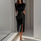 👗 50% OFF NOW! 💃 Slit Midi Skirt – Draped Fabric with a Slight Waist Tuck, Elegant & Versatile ✨
