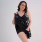 💃 Vestido de Banho Feminino com Shorts Embutidos – Decote em V Elegante e Estampas Modernas para Praia e Piscina