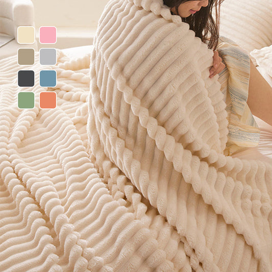 🎁🎁LAST DAY SPECIAL PRICE: ￡11.99!!🎅Super Soft Fur Ribbed Fleece Throw Blanket⛄🔥