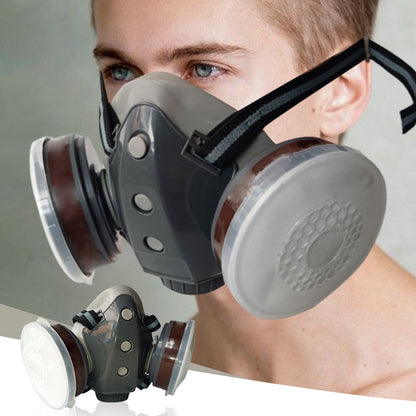 🛡️ Dust-Proof Integrated Respirator Mask – Dual Activated Carbon Filters for Industrial-Grade Gas & Dust Protection 💎🔥