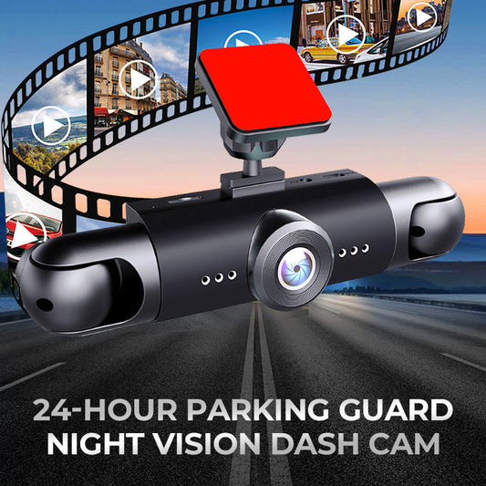 🛡️ 360° Full View Dashcam – Front, Rear & Interior, Night Vision & Loop Recording for Complete Car Protection 🔒✨