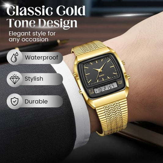 ⌚ Relógio Masculino de Tela Dupla – Estilo Clássico com Hora Analógica e Digital
