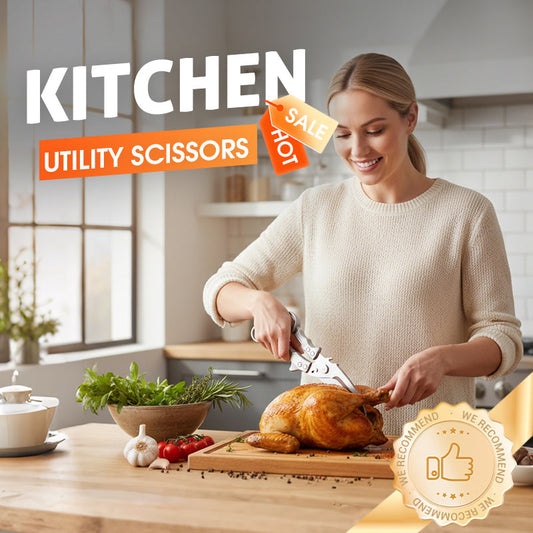 🍗✂️ Tesoura de Cozinha em Aço Inoxidável 2 em 1 – Corte Carnes e Ossos com Facilidade